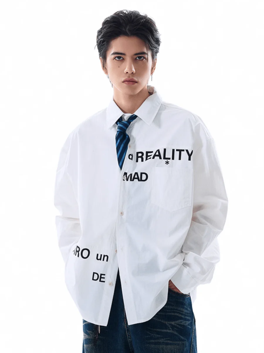 [MADWITCH] Original niche letter print shirt   FE0576