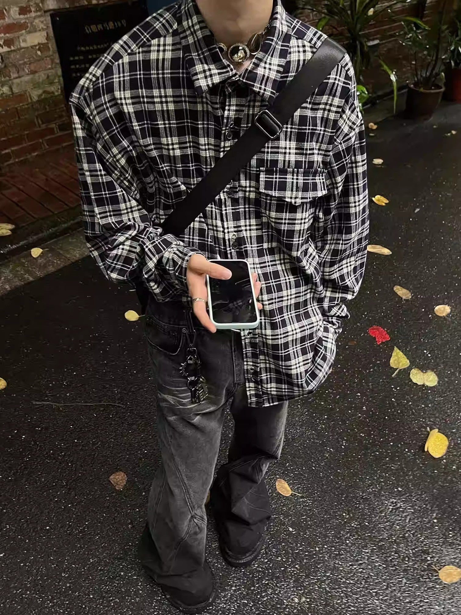 [MaxDstr] PLAID OVERSIZED SHIRT   FE0197