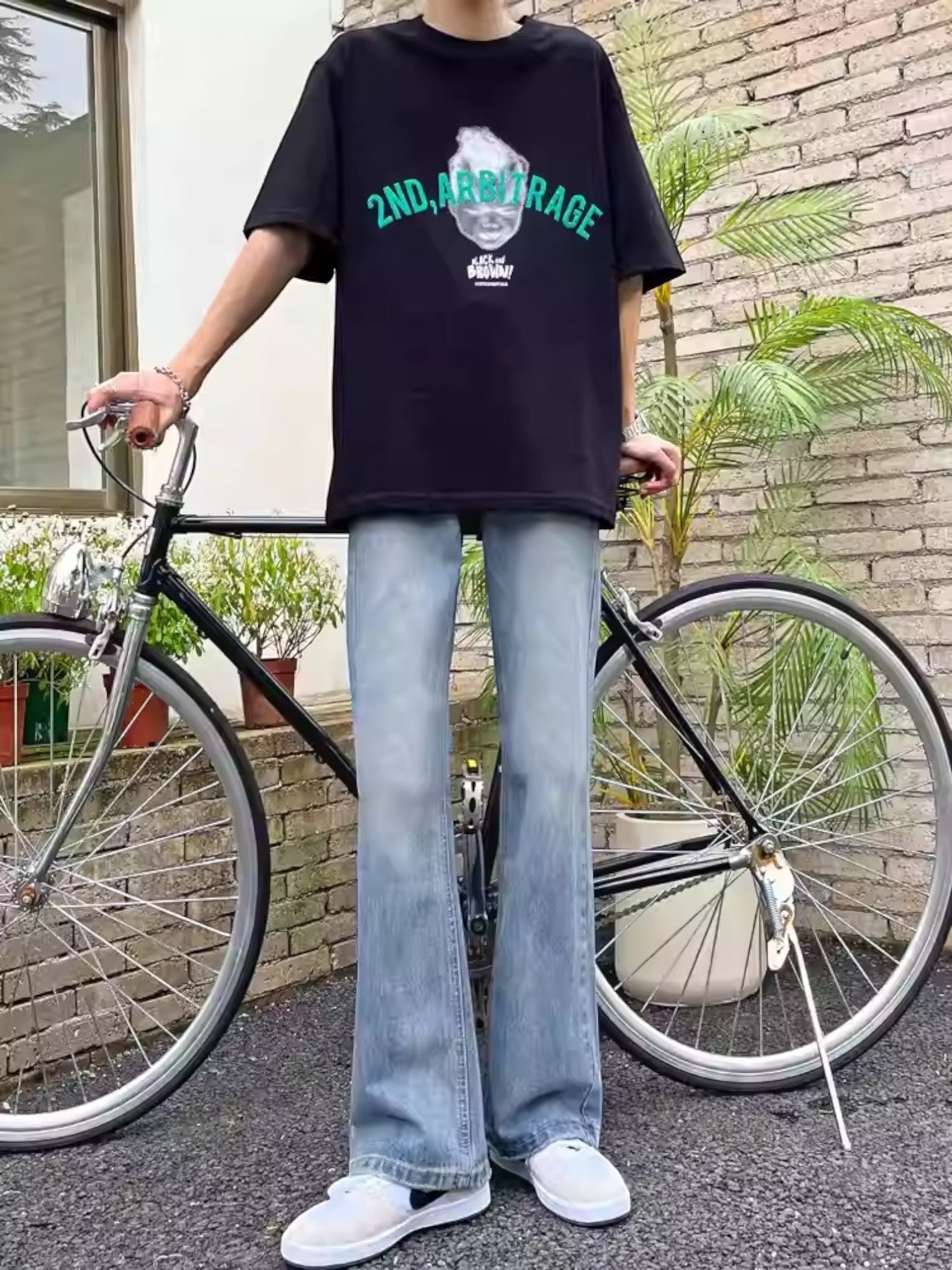 [A6 studio] LOOSE DRAPE BOOTCUT JEANS FE0672