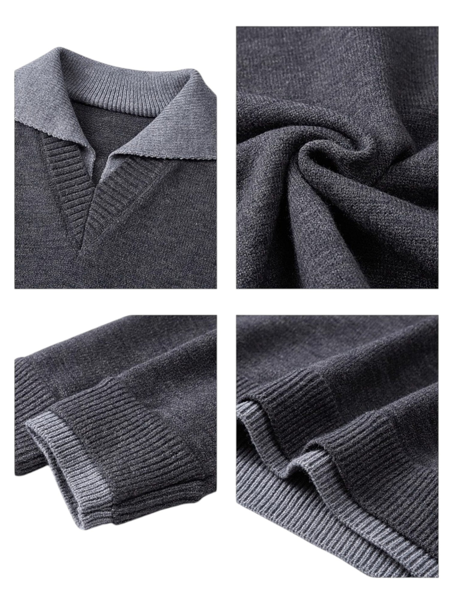 [W.K] CONTRAST-COLLAR POLO KNIT FE0136