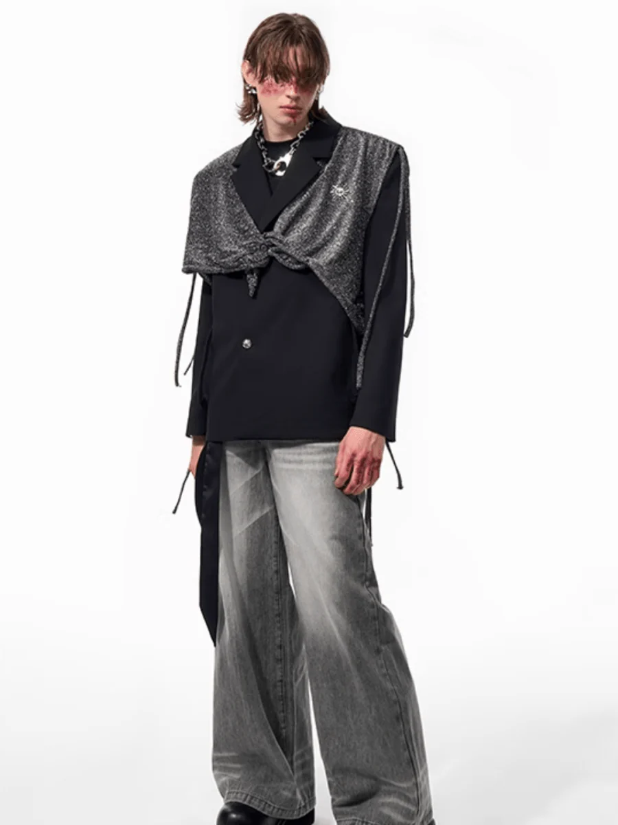 [STARTEXCEEDEND] two-piece layered suit jacket  FE0610