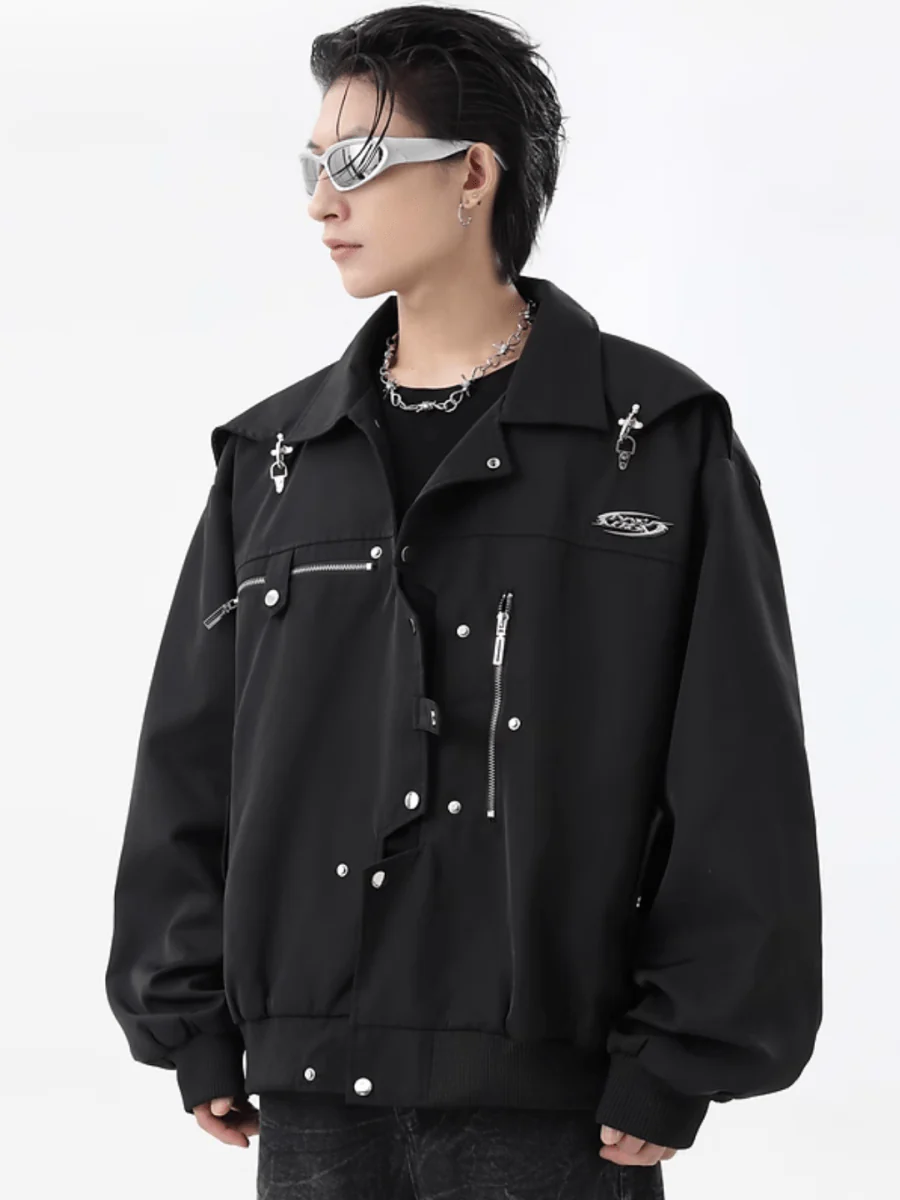 [TREND ST] niche design metal jacket   FE0625