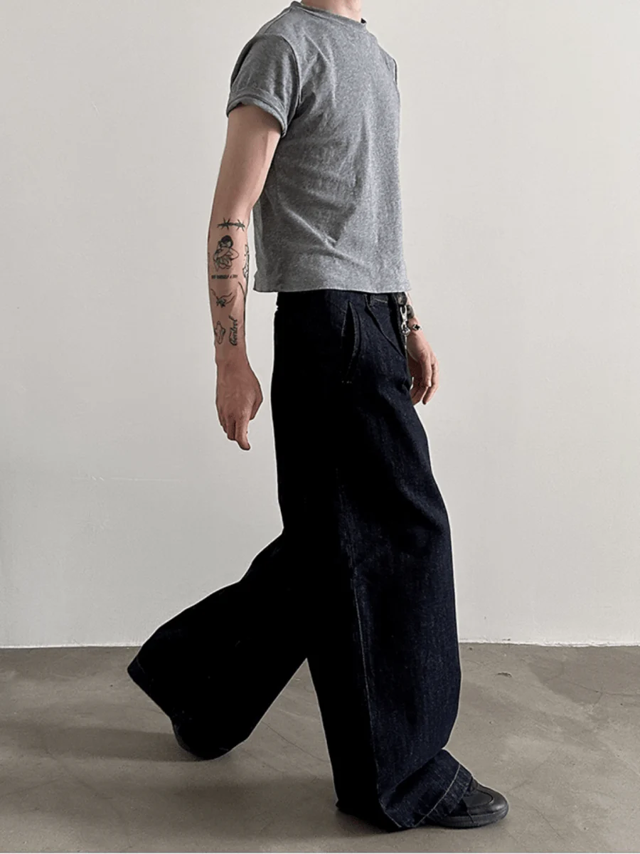 100% Cotton Wash Wide Leg Jeans FE0417