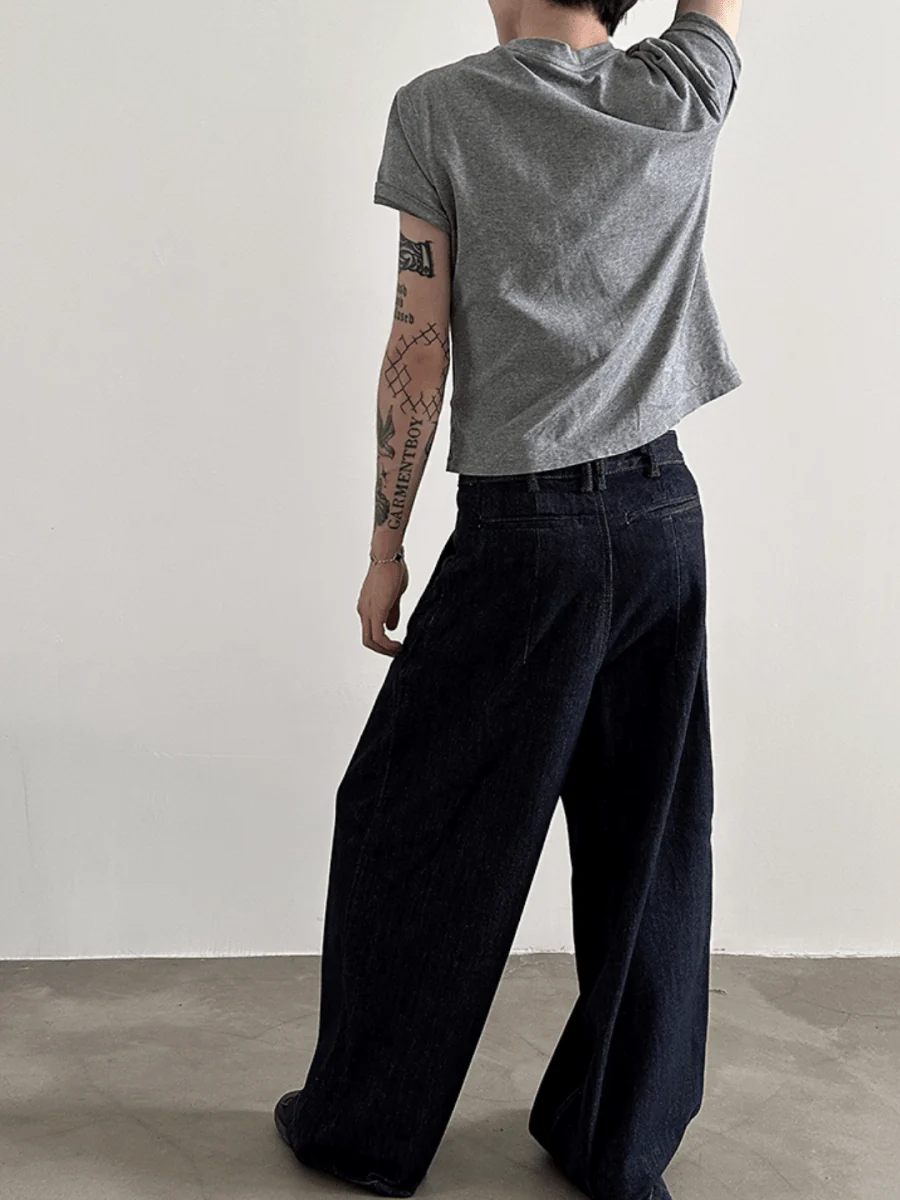 100% Cotton Wash Wide Leg Jeans FE0417