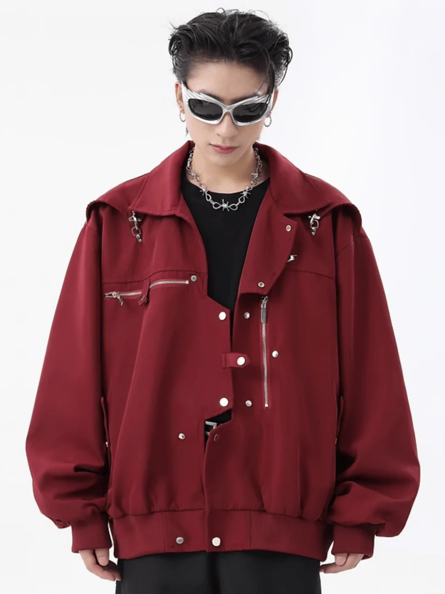 [TREND ST] niche design metal jacket   FE0625