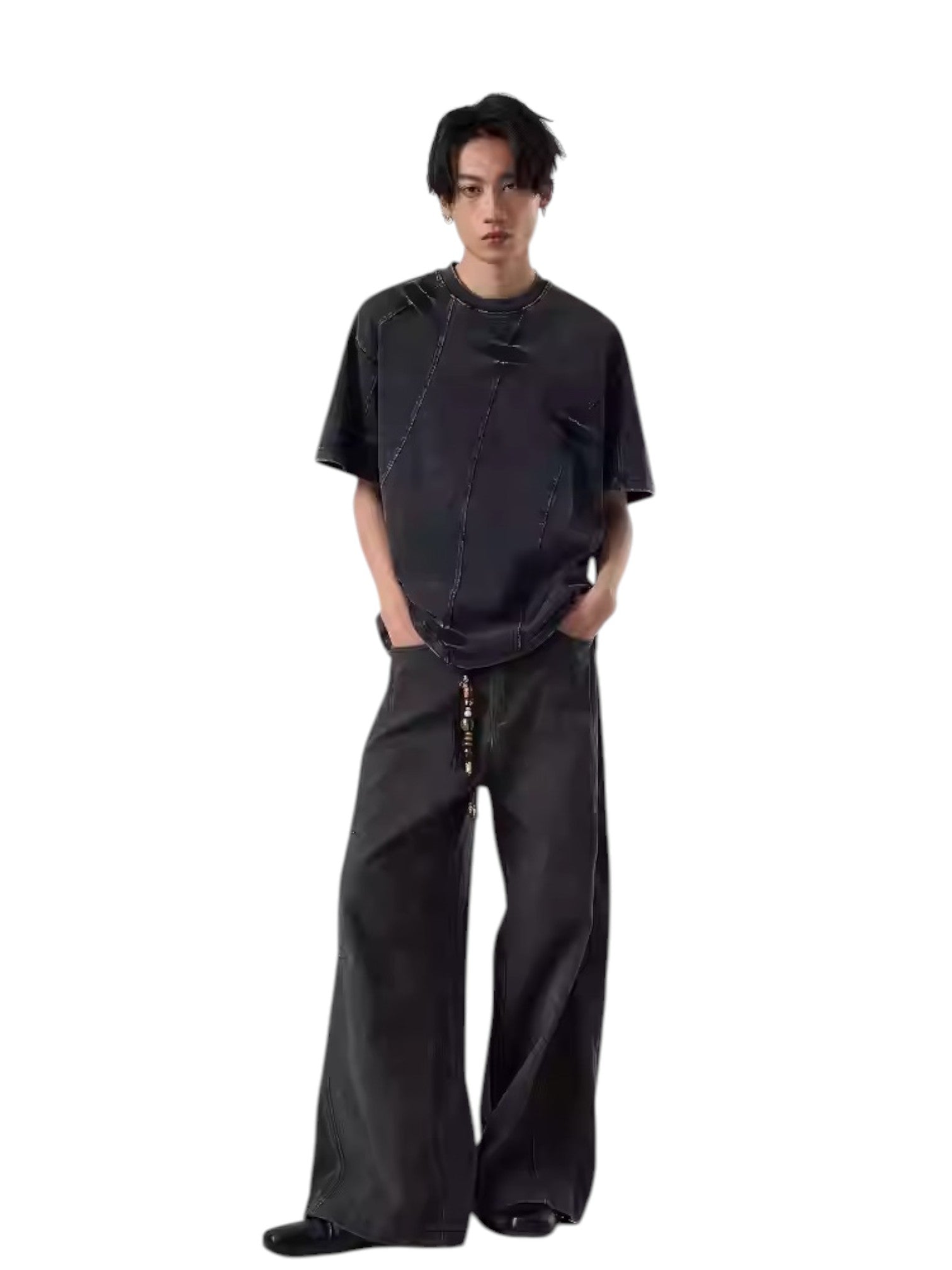 [ISIETS] DECONSTRUCTED WASHED T-SHIRT   FE0186
