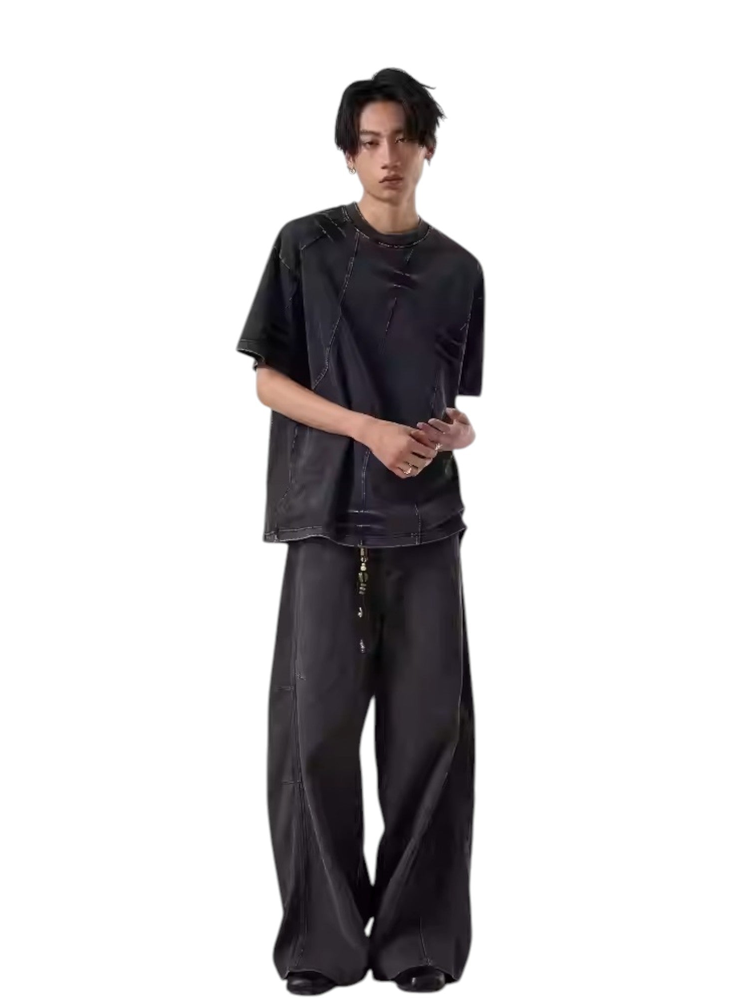 [ISIETS] DECONSTRUCTED WASHED T-SHIRT   FE0186